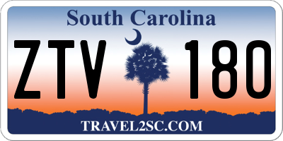 SC license plate ZTV180
