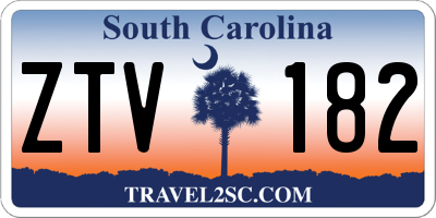 SC license plate ZTV182
