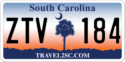 SC license plate ZTV184