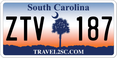 SC license plate ZTV187