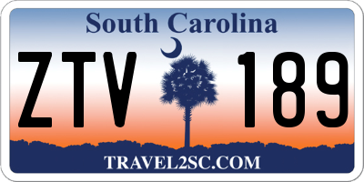 SC license plate ZTV189