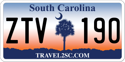 SC license plate ZTV190