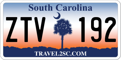 SC license plate ZTV192