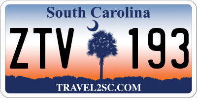 SC license plate ZTV193