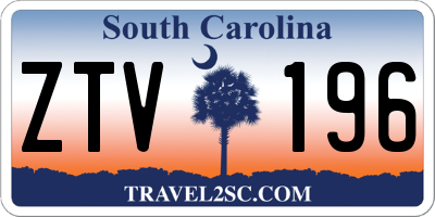 SC license plate ZTV196