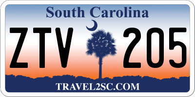 SC license plate ZTV205