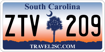 SC license plate ZTV209