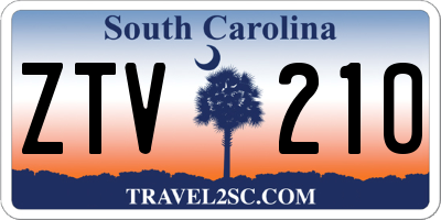 SC license plate ZTV210