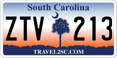 SC license plate ZTV213