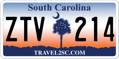 SC license plate ZTV214