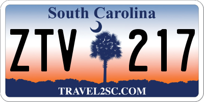 SC license plate ZTV217