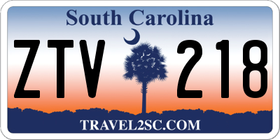 SC license plate ZTV218