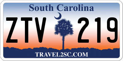 SC license plate ZTV219