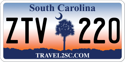 SC license plate ZTV220
