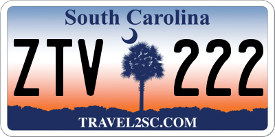 SC license plate ZTV222