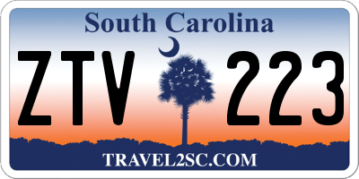 SC license plate ZTV223