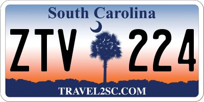 SC license plate ZTV224