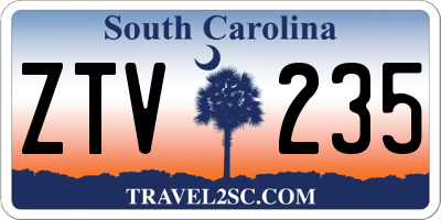SC license plate ZTV235