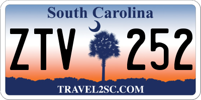 SC license plate ZTV252