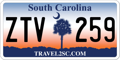 SC license plate ZTV259
