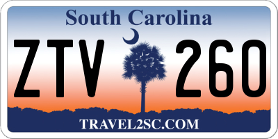 SC license plate ZTV260
