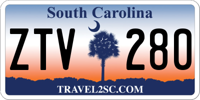 SC license plate ZTV280