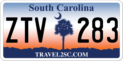 SC license plate ZTV283