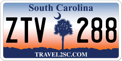 SC license plate ZTV288