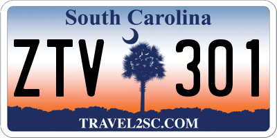 SC license plate ZTV301
