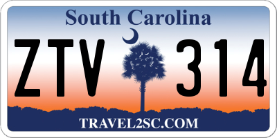 SC license plate ZTV314