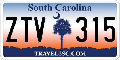 SC license plate ZTV315