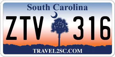 SC license plate ZTV316