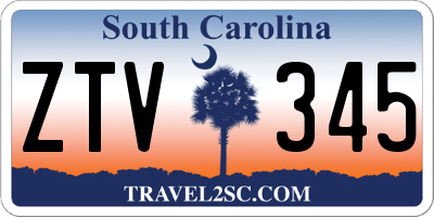 SC license plate ZTV345
