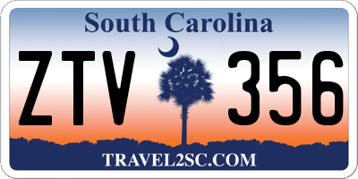 SC license plate ZTV356