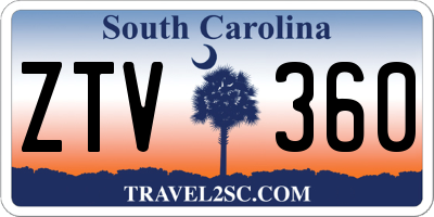 SC license plate ZTV360