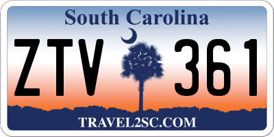 SC license plate ZTV361