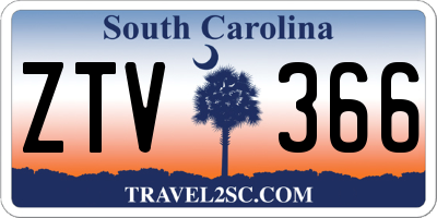 SC license plate ZTV366