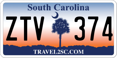 SC license plate ZTV374