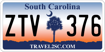 SC license plate ZTV376
