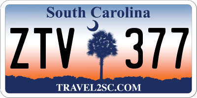 SC license plate ZTV377