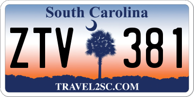 SC license plate ZTV381