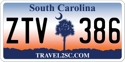SC license plate ZTV386