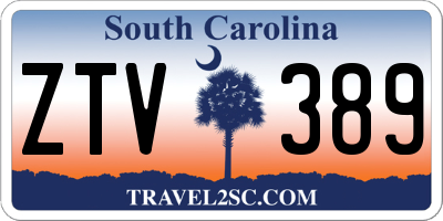 SC license plate ZTV389