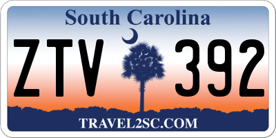 SC license plate ZTV392