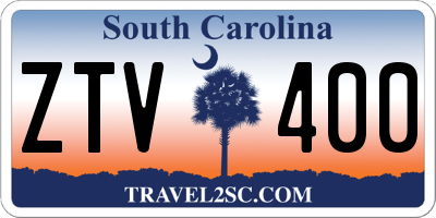 SC license plate ZTV400