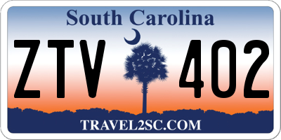 SC license plate ZTV402