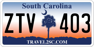 SC license plate ZTV403