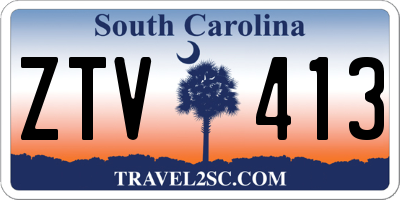 SC license plate ZTV413