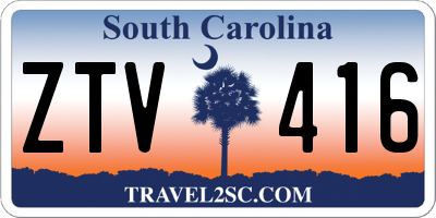SC license plate ZTV416