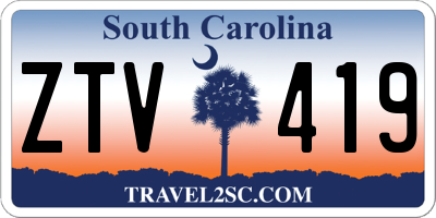SC license plate ZTV419